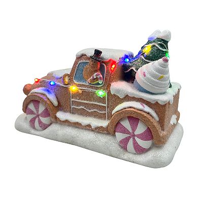 Crosslight Gingerbread Truck Table Decor with Lights