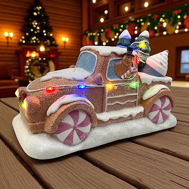 Crosslight Gingerbread Truck Table Decor with Lights