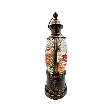 Crosslight Santa & Reindeer Lantern Water Globe Table Decor