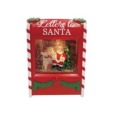 Crosslight Santa Mailbox Water Globe Table Decor