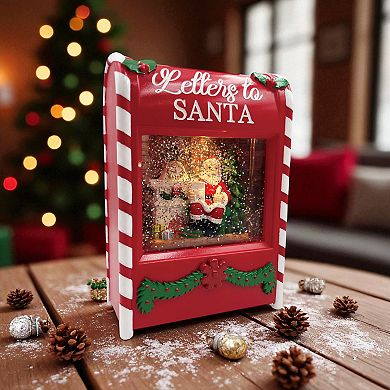Crosslight Santa Mailbox Water Globe Table Decor