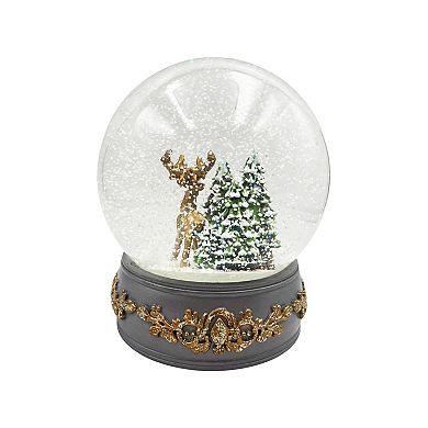Crosslight Gold Deer Snow Globe Table Decor