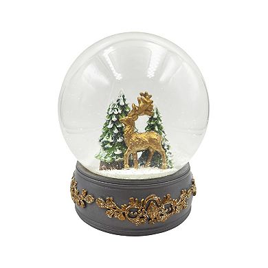 Crosslight Gold Deer Snow Globe Table Decor