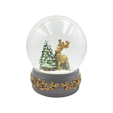 Crosslight Gold Deer Snow Globe Table Decor