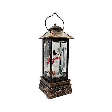 Crosslight Snowman Square Water Globe Table Decor