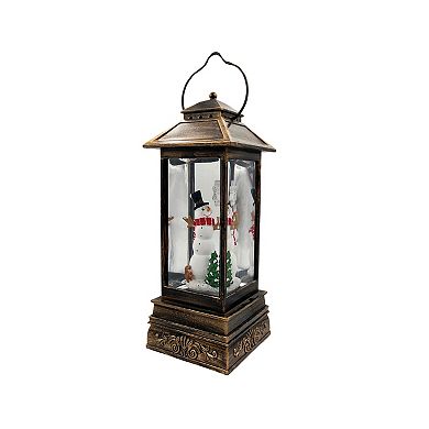 Crosslight Snowman Square Water Globe Table Decor