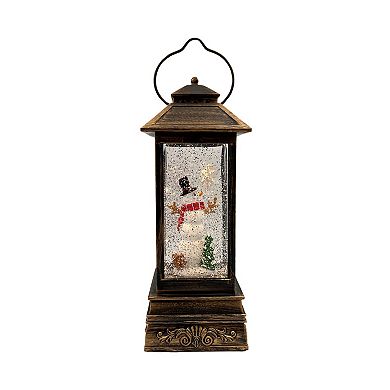 Crosslight Snowman Square Water Globe Table Decor