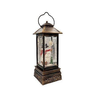 Crosslight Snowman Square Water Globe Table Decor