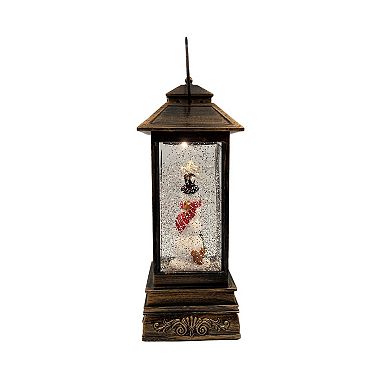 Crosslight Snowman Square Water Globe Table Decor