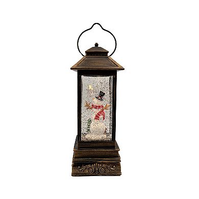 Crosslight Snowman Square Water Globe Table Decor