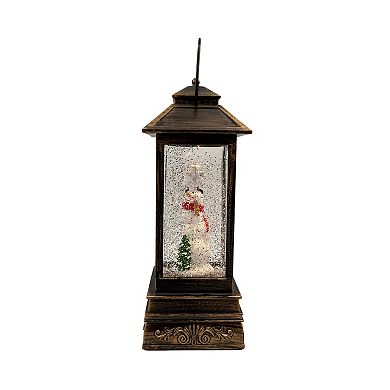Crosslight Snowman Square Water Globe Table Decor