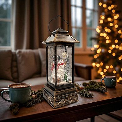 Crosslight Snowman Square Water Globe Table Decor