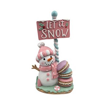 Crosslight Snowman Figurine with Macarons Table Decor