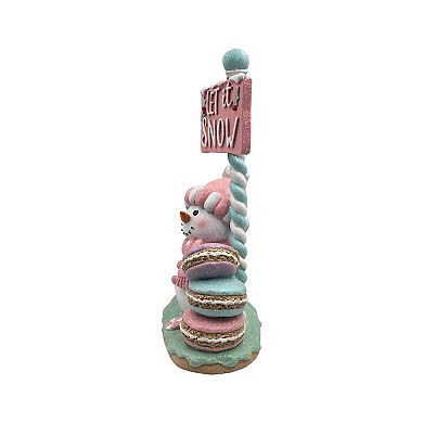 Crosslight Snowman Figurine with Macarons Table Decor
