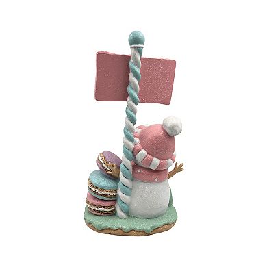 Crosslight Snowman Figurine with Macarons Table Decor
