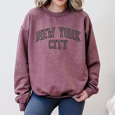 Embroidered New York Varsity - Women's Graphic Sweatshirt