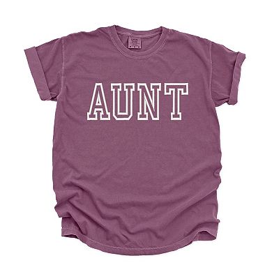 Simply Sage Market Embroidered Aunt Outline Garment Dyed Tee