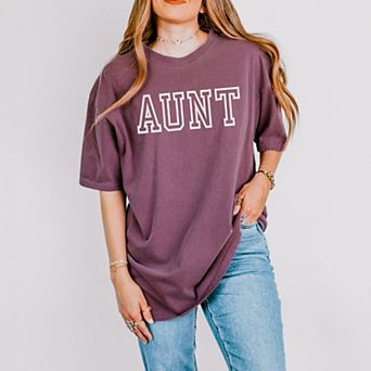 Simply Sage Market Embroidered Aunt Outline Garment Dyed Tee