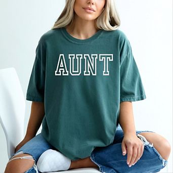 Simply Sage Market Embroidered Aunt Outline Garment Dyed Tee