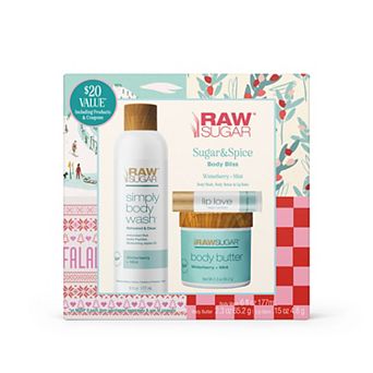 Raw Sugar Living Sugar & Spice 3 pc Body Wash, Body Butter & Lip Balm Set
