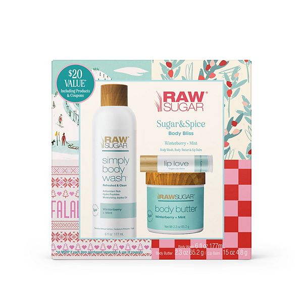 Raw Sugar Living Sugar & Spice 3-pc. Body Wash, Body Butter & Lip
