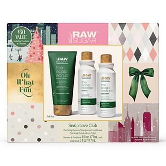 Raw Sugar Living Scalp Love Club 3 pc Scalp Care Shampoo, Conditioner & Scrub Set