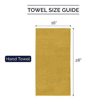 Elegant Comfort 4 Pack Premium Turkish Cotton Hand Towel Set, 16 x 28 inch