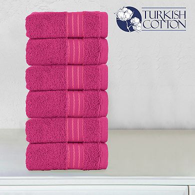 Elegant Comfort 6 Pack Premium Turkish Cotton Hand Towel Set, 13 x 13 inch