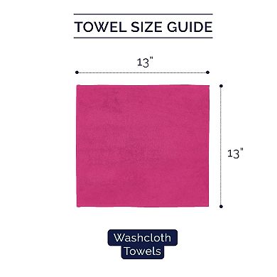 Elegant Comfort 6 Pack Premium Turkish Cotton Hand Towel Set, 13 x 13 inch