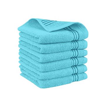 Elegant Comfort 6 Pack Premium Turkish Cotton Washcloth Towel Set, 13 x 13 inch