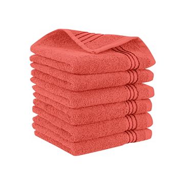 Elegant Comfort 6 Pack Premium Turkish Cotton Washcloth Towel Set, 13 x 13 inch