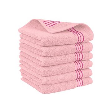 Elegant Comfort 6 Pack Premium Turkish Cotton Washcloth Towel Set, 13 x 13 inch