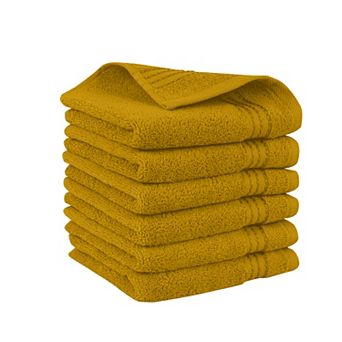 Elegant Comfort 6 Pack Premium Turkish Cotton Washcloth Towel Set, 13 x 13 inch