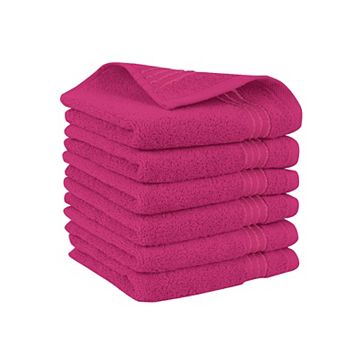 Elegant Comfort 6 Pack Premium Turkish Cotton Washcloth Towel Set, 13 x 13 inch