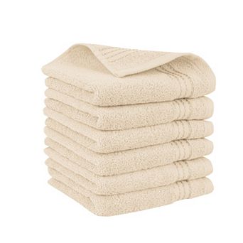 Elegant Comfort 6 Pack Premium Turkish Cotton Washcloth Towel Set, 13 x 13 inch