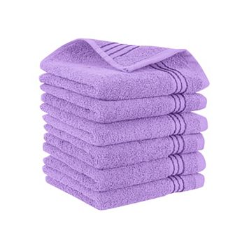 Elegant Comfort 6 Pack Premium Turkish Cotton Hand Towel Set, 13 x 13 inch