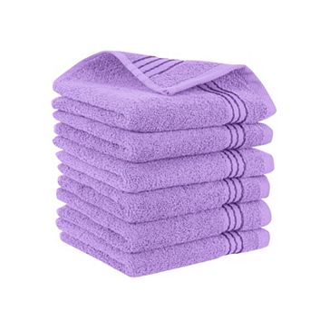 Elegant Comfort 6 Pack Premium Turkish Cotton Washcloth Towel Set, 13 x 13 inch