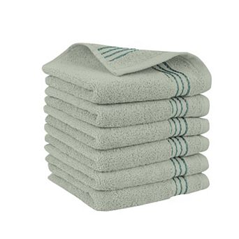 Elegant Comfort 6 Pack Premium Turkish Cotton Washcloth Towel Set, 13 x 13 inch