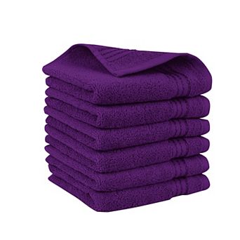 Elegant Comfort 6 Pack Premium Turkish Cotton Washcloth Towel Set, 13 x 13 inch