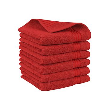 Elegant Comfort 6 Pack Premium Turkish Cotton Washcloth Towel Set, 13 x 13 inch