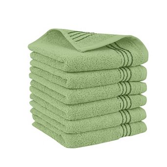 Elegant Comfort 6 Pack Premium Turkish Cotton Washcloth Towel Set, 13 x 13 inch