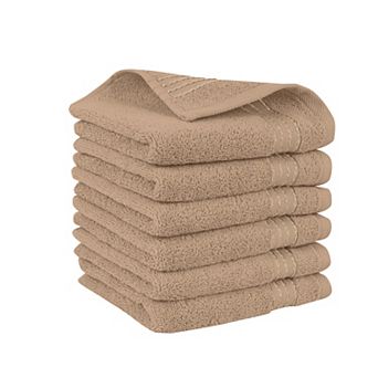 Elegant Comfort 6 Pack Premium Turkish Cotton Washcloth Towel Set, 13 x 13 inch