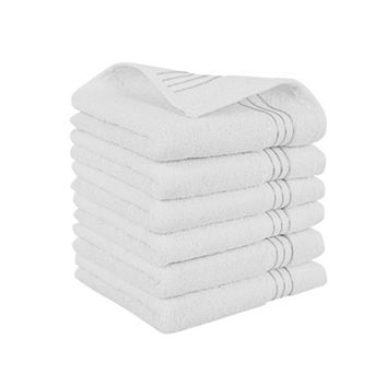 Elegant Comfort 6 Pack Premium Turkish Cotton Washcloth Towel Set, 13 x 13 inch