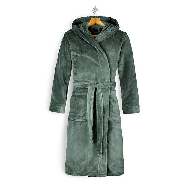 chinese dress ladies Women's Long Fleece Robe Belted Soft Fluffy Kimono Bathrobe Soft Warm Spa  Robes Fall Winter Coats with Pockets at Amazon Women's Clothing store main image 1
