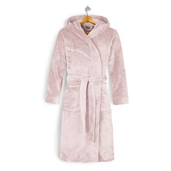 Elegant Comfort Women Hooded Velvet Fleece Long Bathrobe