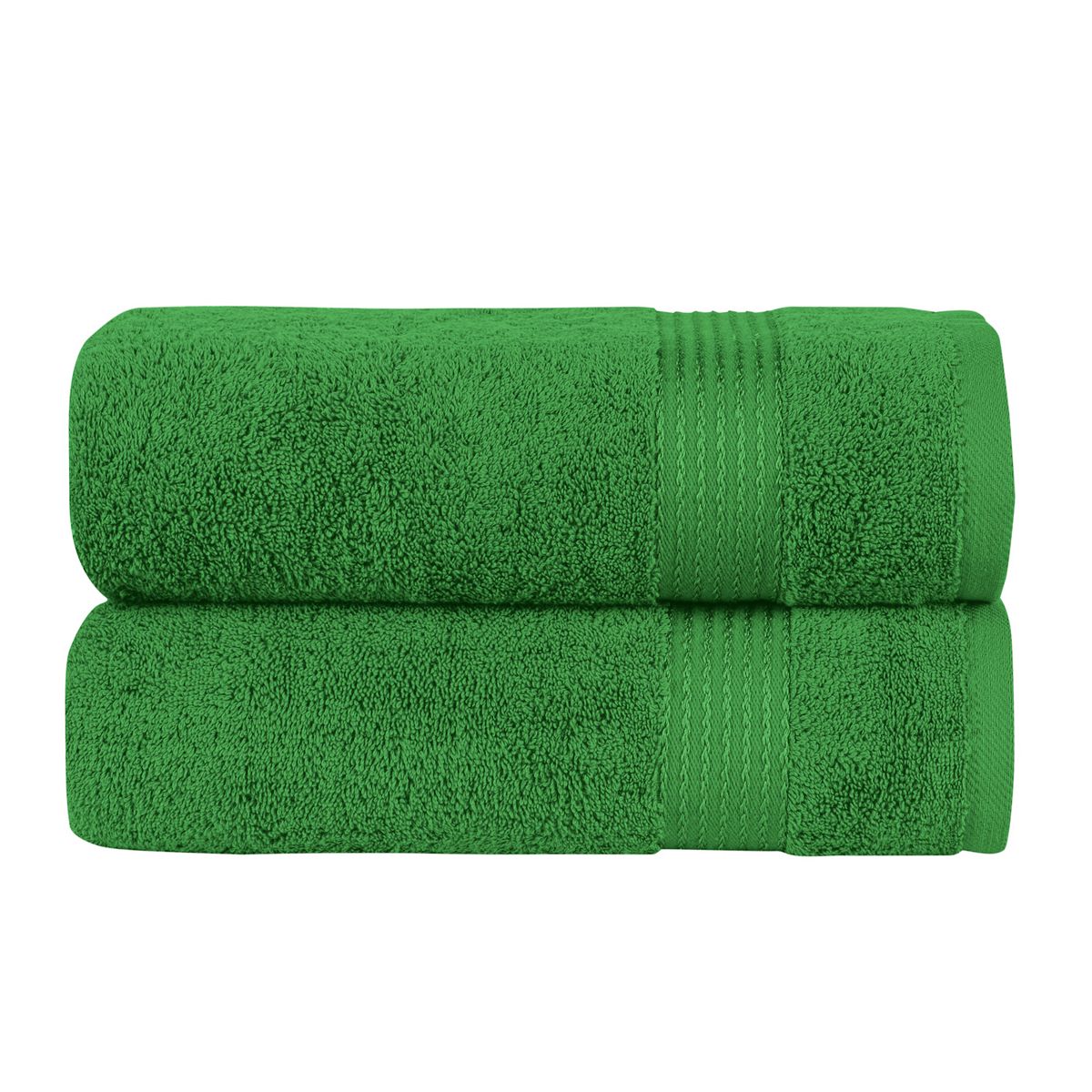 Elegant Comfort 2 Pack Premium Turkish Cotton Bath Towel Set, 27 x 54 inch - Emerald Green