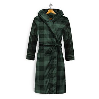 Elegant Comfort Women Hooded Velvet Fleece Long Bathrobe