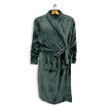 Elegant Comfort Women Shawl Collar Velvet Fleece Long Bathrobe