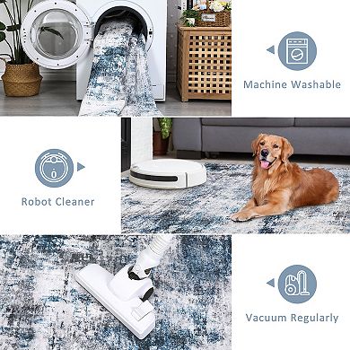 Area Rugs Washable Large Modern Abstract Living Room Soft Anti Skid Carpets Abstract-Wake Up
