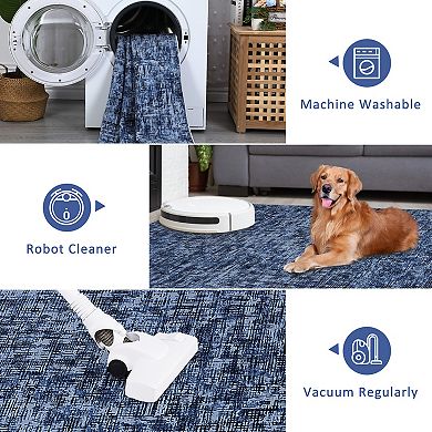 Area Rugs Washable Large Modern Abstract Soft Living Room Anti Skid Carpets Modern - Plain Texture